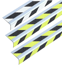 Doppel-Treppenkantenprofile mit Rutschhemmung langnachleuchtend und tagesfluoreszierend