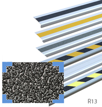 Antirutsch-Treppenkantenprofile mit Rutschhemmung Universal R13 in diversen Farben