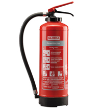 Tragbarer Pulver-Feuerlöscher von Gloria für die Brandklassen A, B und C. 