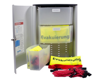 Evakuierungsbox mit Ausrüstung für Evakuierungshelfer