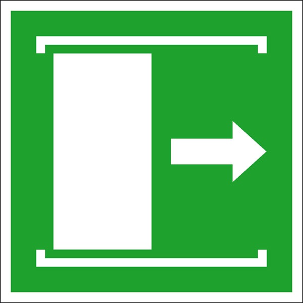 Rettungszeichen: Schiebetür nach rechts | Aufkleber | 15x15cm