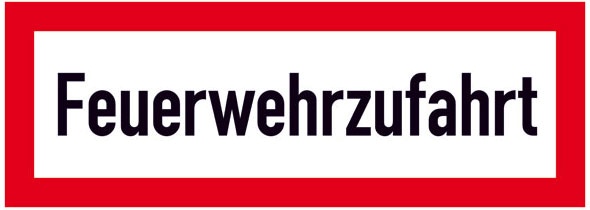 Hinweisschild für die Feuerwehr: Feuerwehrzufahrt | Aluminium geprägt | 59,4x21cm