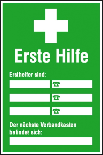 Erste-Hilfe-Aushang: Ersthelfer-Verzeichnis | Aufkleber