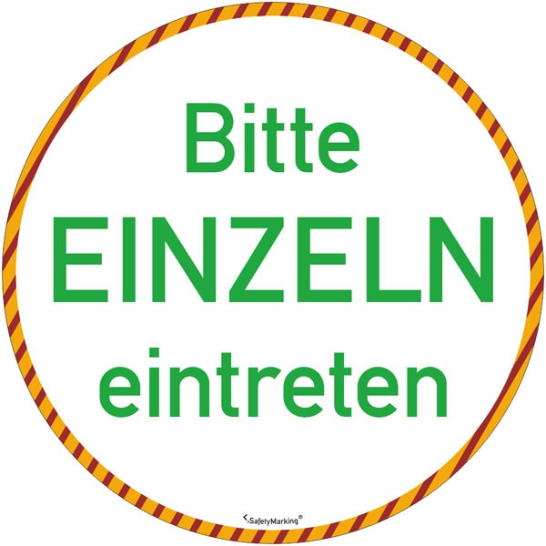 Türaufkleber "Bitte EINZELN eintreten" | Ø 24cm