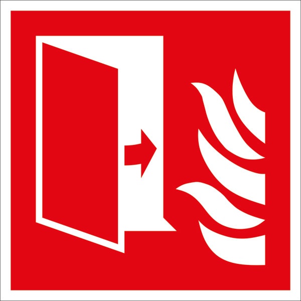 Brandschutzzeichen: Brandschutztür | Aufkleber | 15x15cm