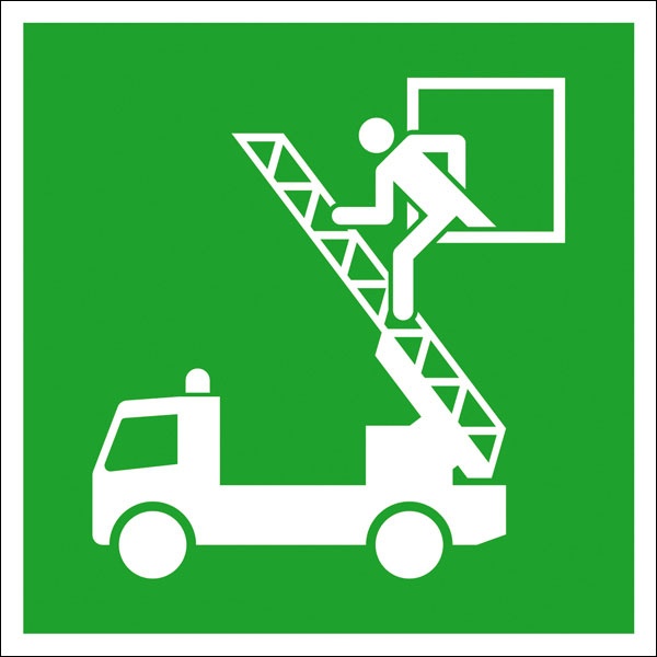 Rettungszeichen: Rettungsausstieg | Aluminium | 15x15cm