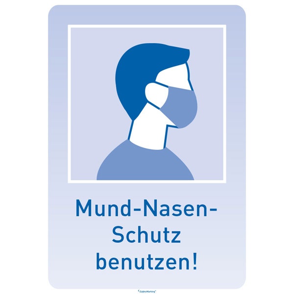 Hinweisschild "Mund-Nasen-Schutz benutzen!" | Aufkleber | 21x29,7cm