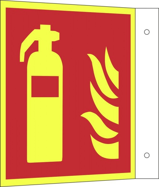 Brandschutzschild PLUS: Feuerlöscher | Aluminium | 15x15cm