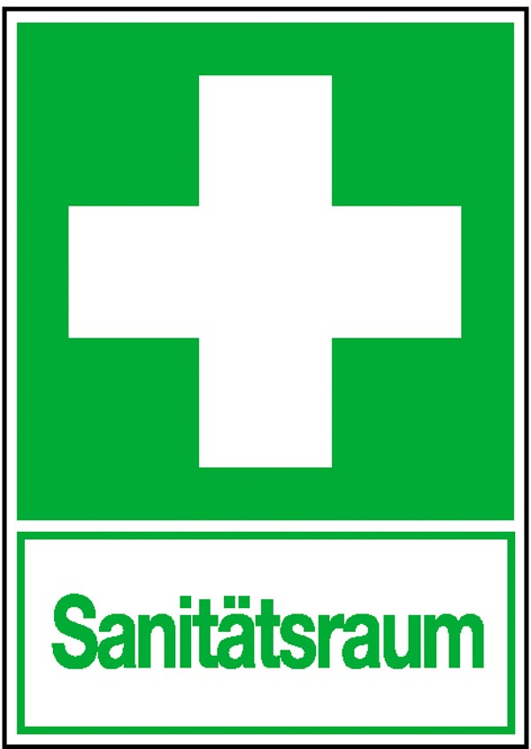 ✓ Erste-Hilfe-Schild: Sanitätsraum, Kunststoff