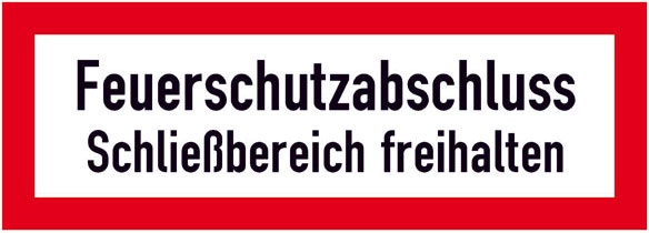 Hinweisschild für die Feuerwehr: Feuerschutzabschluss | Aluminium geprägt | 29,7x10,5cm