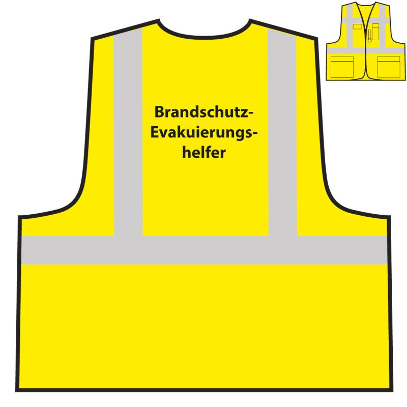 ✓ Multifunktionsweste - Brandschutz-/ Evakuierungshelfer, gelb online  kaufen Multifunktionsweste - Brandschutz-/ Evakuierungshelfer, gelb, bedruckt, Warnwesten, Evakuierung