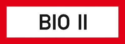 Hinweisschild für die Feuerwehr: BIO 2 | Aluminium geprägt | 21x7,4cm