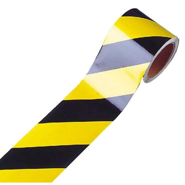 Warnmarkierung | gelb-schwarz | linksweisend | 10cm breit