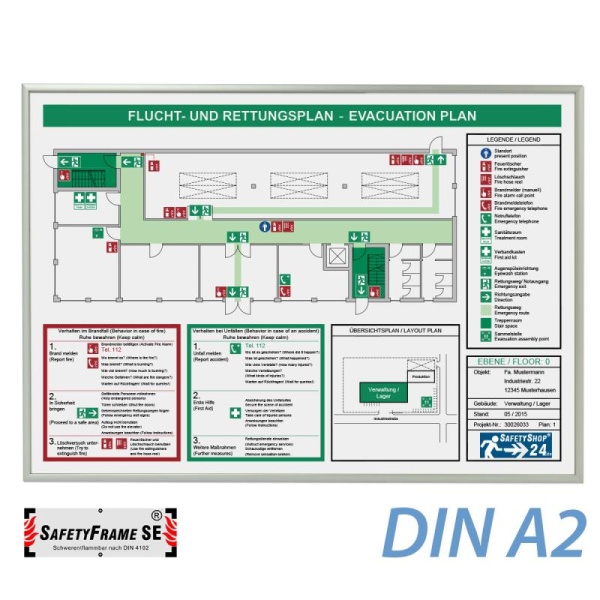 Brandschutzrahmen für Flucht- und Rettungspläne - SafetyFrame SE