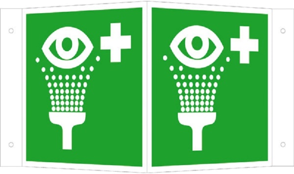 Erste-Hilfe-Schild: Augenspüleinrichtung | Kunststoff | 15x15cm 