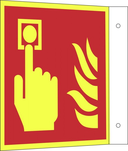 Brandschutzschild PLUS: Brandmelder | Aluminium | 15x15cm