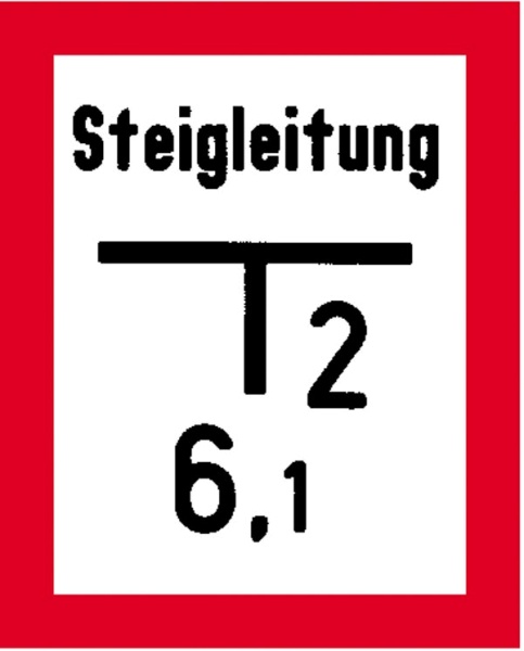 Hinweisschild für die Feuerwehr: Steigleitung / Schieber | Aluminium geprägt | 20x25cm