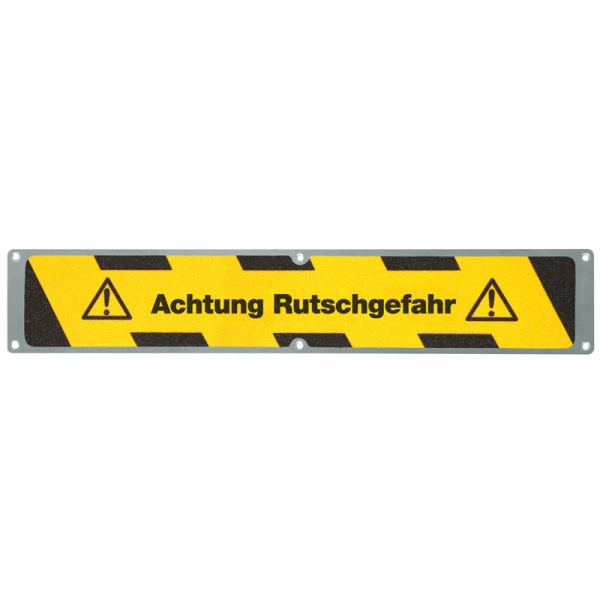 Antirutsch-Aluminiumplatte "Achtung Rutschgefahr" | schraubbar | gelb/schwarz