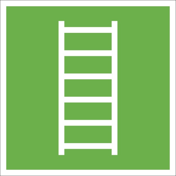 Rettungszeichen: Fluchtleiter | Aufkleber | 15x15cm