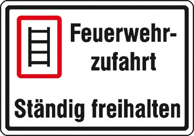 Hinweisschild für die Feuerwehr: Feuerwehrzufahrt | Aluminium | 50x35cm