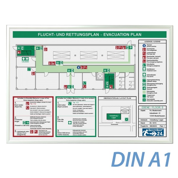 Standardrahmen für Flucht- und Rettungspläne - DIN A1