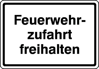 Hinweisschild für die Feuerwehr: Feuerwehrzufahrt | Aluminium | 50x35cm