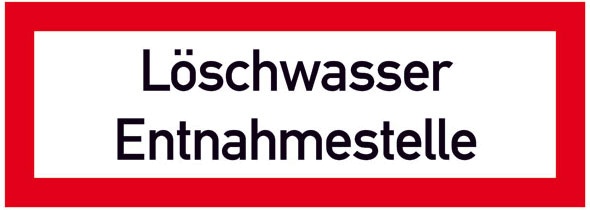 Hinweisschild für die Feuerwehr: Löschwasser Entnahmestelle | Aufkleber | 29,7x10,5cm