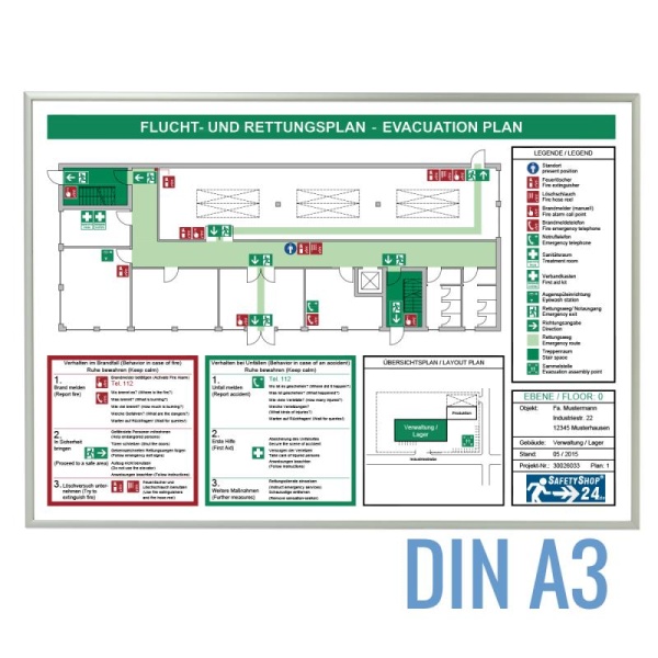 Rahmen für Flucht- und Rettungspläne - SafetyFrame P- DIN A3