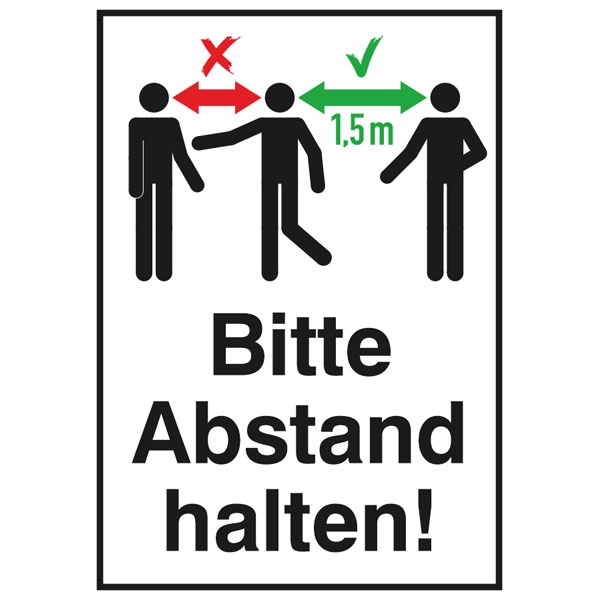 Hinweisschild "Bitte Abstand halten!" | Aufkleber | 13,1x18,5cm