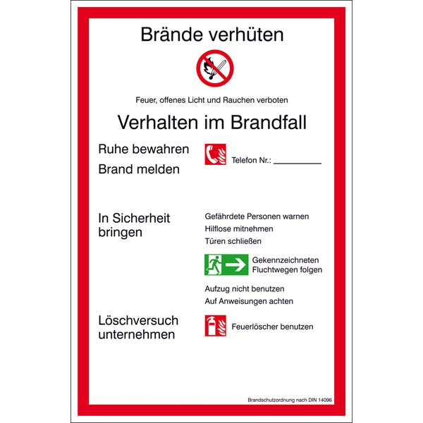 Brandschutzschild: Brandschutzordnung, Teil A | Aluminium | 20x30cm
