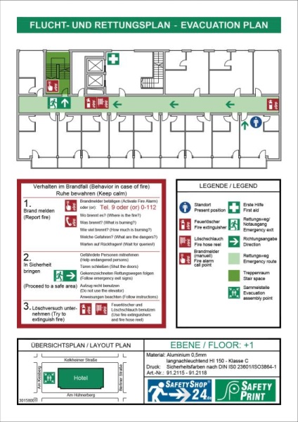 SafetyPrint | MUSTER | Druck auf Aluminium 0,5mm | langnachleuchtend