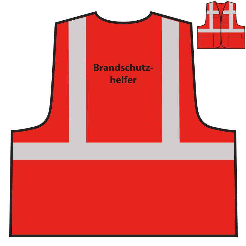 ✓ Warnweste - Brandschutzhelfer, rot