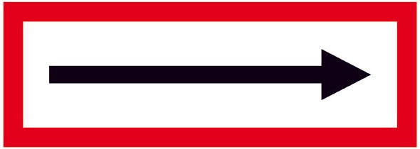 Hinweisschild für die Feuerwehr: Richtungspfeil | Aluminium geprägt | 29,7x10,5cm