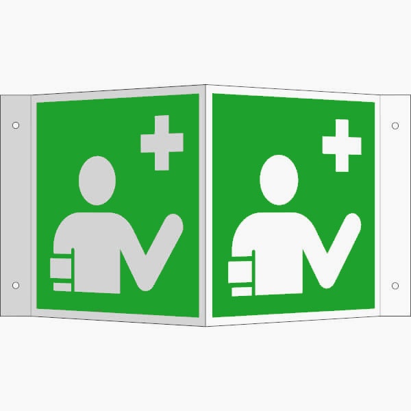 Erste-Hilfe-Schild: Ersthelfer | Aluminium | 20x20cm