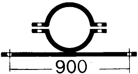 Rohrschelle | feuerverzinkter Stahl | Lochabstand: 900 mm