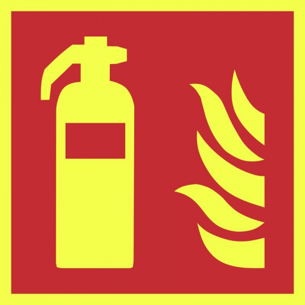 Brandschutzschild PLUS: Feuerlöscher | Aufkleber | 15x15cm