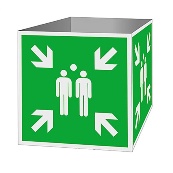 Rettungszeichen: Sammelstelle | Aluminium, retroreflektierend | 40x40cm