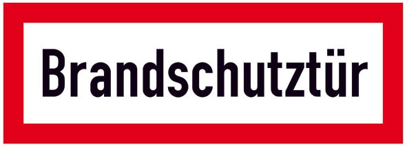 Hinweisschild für die Feuerwehr: Brandschutztür | Aluminium geprägt | 29,7x10,5cm