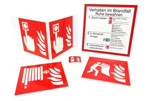 Materialien für Brandschutzschilder 