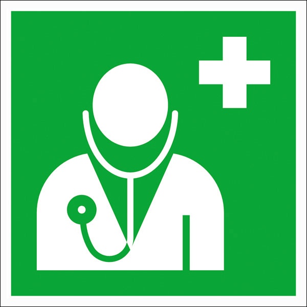Erste-Hilfe-Schild: Arzt | Aufkleber | 20x20cm