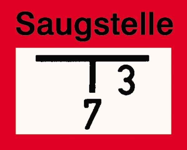 Hinweisschild für die Feuerwehr: Saugstelle zur Löschwasserentnahme | Aluminium geprägt | 25x20cm