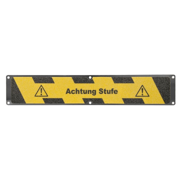 Antirutsch-Aluminiumplatte "Achtung Stufe" | schraubbar | gelb/schwarz