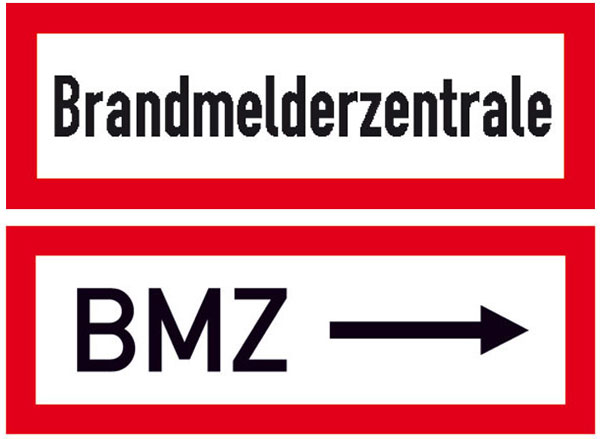 Schild Alu BMZ Brandmelderzentrale 105x297mm 
