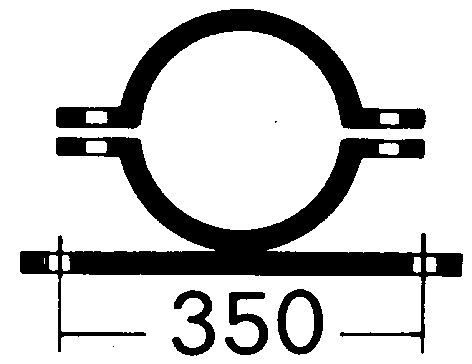 Rohrschelle | feuerverzinkter Stahl | Lochabstand: 350 mm