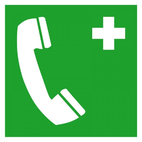Erste-Hilfe-Schild: Notruftelefon | Aufkleber | 5x5cm 