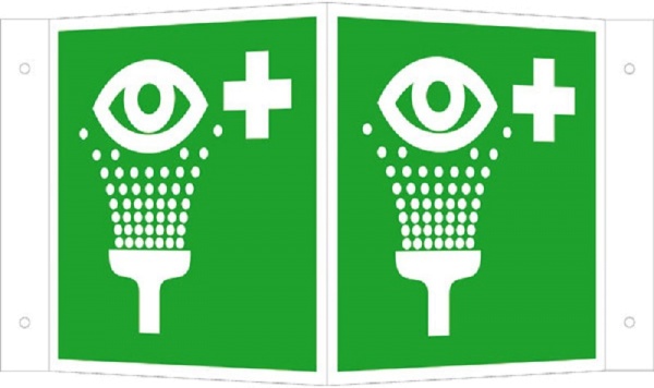 Erste-Hilfe-Schild: Augenspüleinrichtung | Kunststoff | 15x15cm 