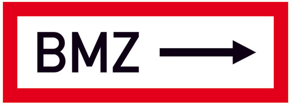 Schild BMZ --> 29,70x10,50cm 12.2504 