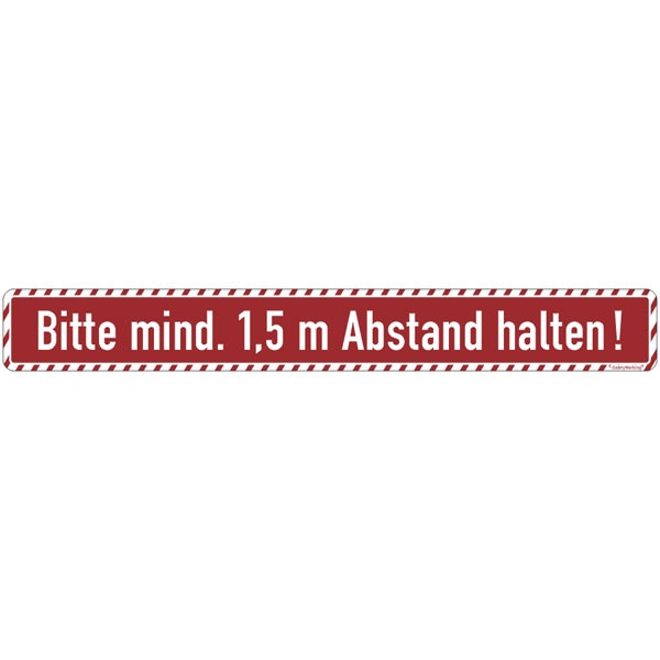 Bodenaufkleber "Bitte mind. 1,5 m Abstand halten!" | 64x8cm