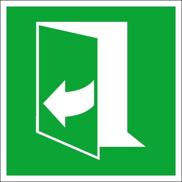 Rettungszeichen: Tür rechts ziehen | Kunststoff | 15x15cm