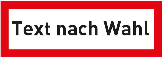 Hinweisschild für die Feuerwehr: Text nach Wahl | Aufkleber | 14,8x5,2cm